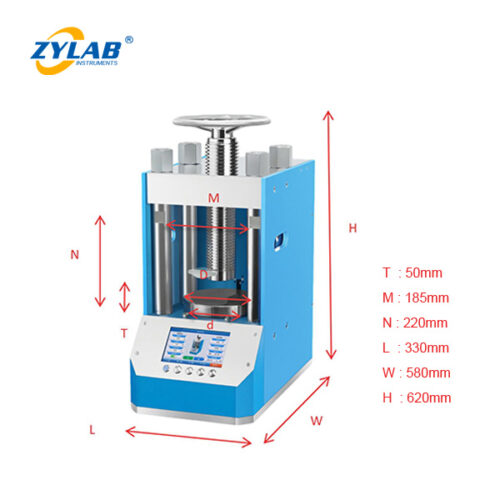 Dimensional Diagram of the 100-Ton Automatic Powder Pellet Press