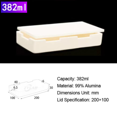 382ml High-Purity Alumina Rectangular Crucible