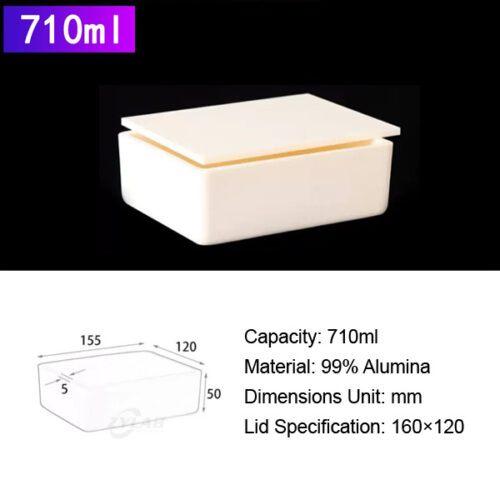 710ml High-Purity Alumina Rectangular Crucible