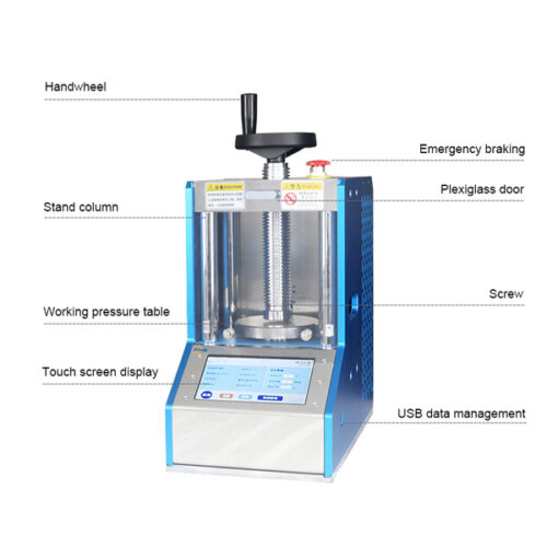 Labeled Structural Diagram of the Automatic Hydraulic Pellet Press