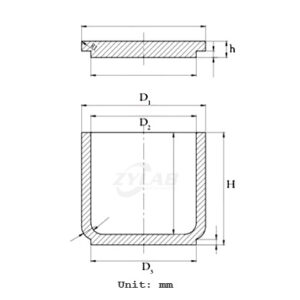 Planetary Milling Jar Dimension Diagram