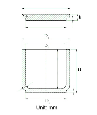 Planetary Milling Jar Dimension Diagram